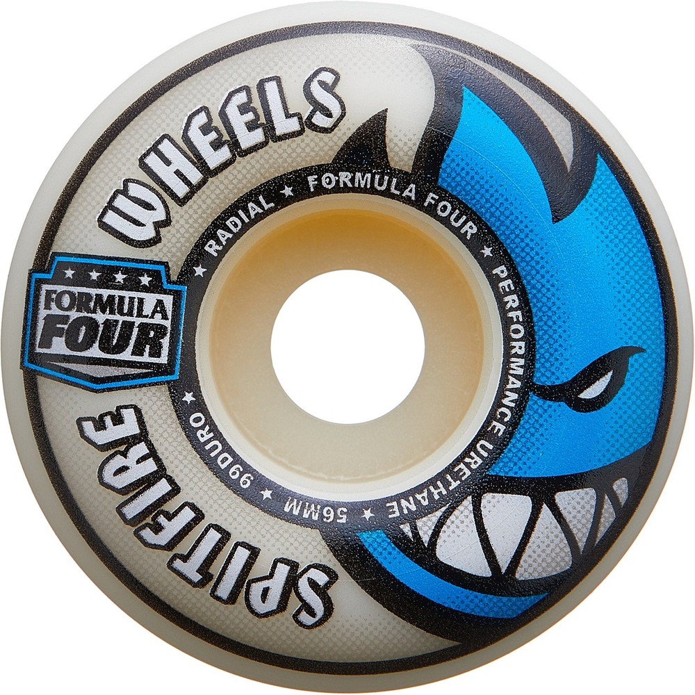 Spitfire Wheels Formula Four Radial Skateboard Wheels - 56mm 99a + bearings