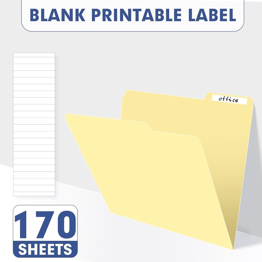 File Folder, PANDRI 170 Pack File Folder, 1/3 Cut Tab, Letter Size, Filing Folde