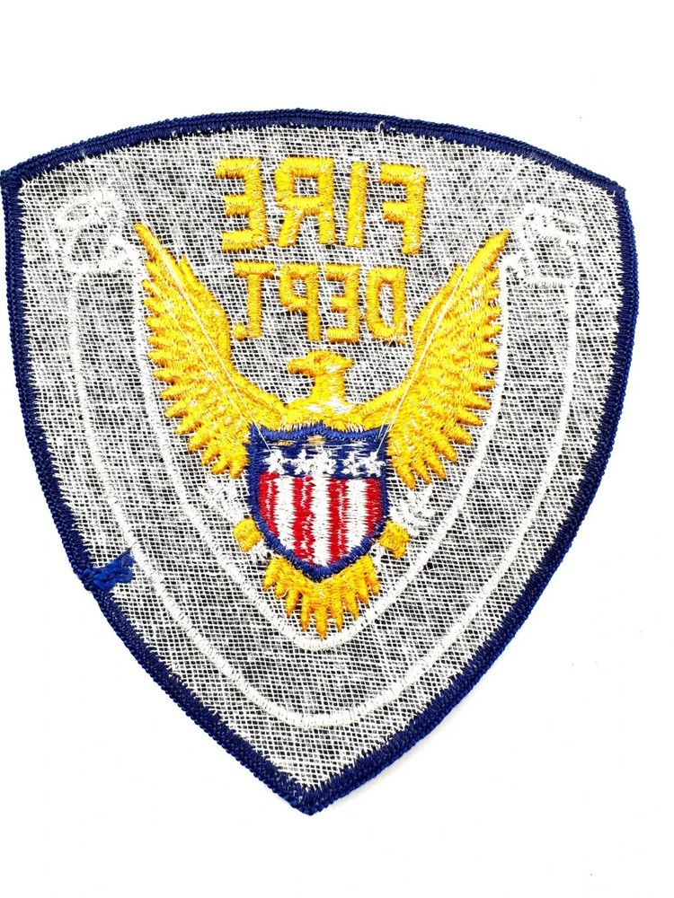 Fire Dept Department Cheesecloth Blank Embroidered Patch Scroll Eagle Stars NEW