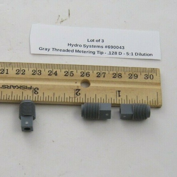 (Qty 3) Hydro Systems 690043 Gray Threaded Metering Tip - .128 D - 5:1 Dilution