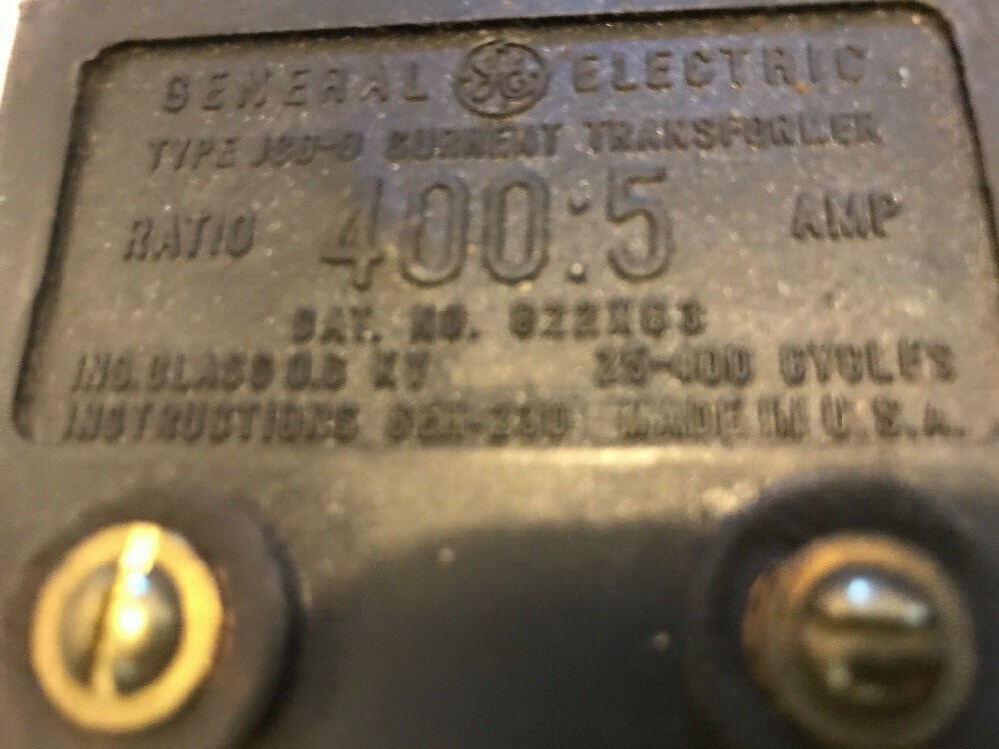GENERAL ELECTRIC CURRENT TRANSFORMER JCB-0 822X83 400:5