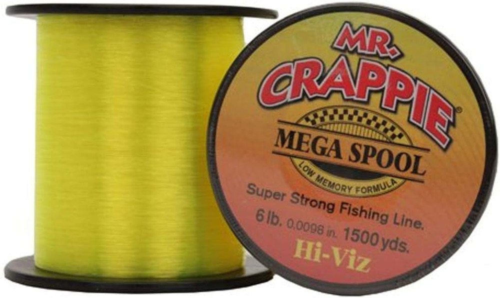 Mr. Crappie MC6HV Mega Spool Line, 6-Pound, 1500-Yard, Hi-Viz