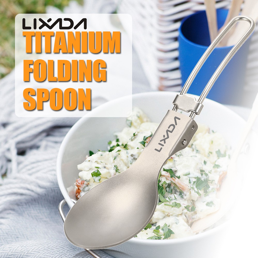 Lixada Folding Spoon Lightweight Outdoor Dinner Spoon Flatware For V0T8