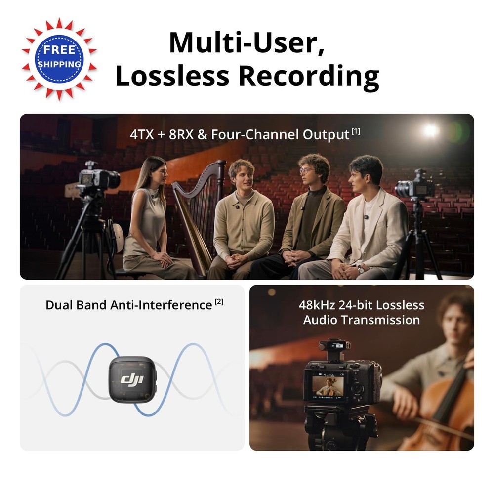 Wireless Microphone DJI Mic 3 Transmitter for iPhone Camera Android Lightweight