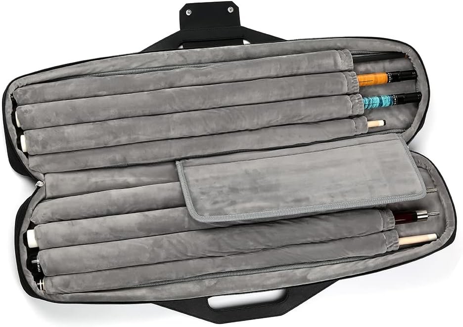 Pool Cue Case 4x4 with Backpack Straps Carrying for 4 One Size, Blue
