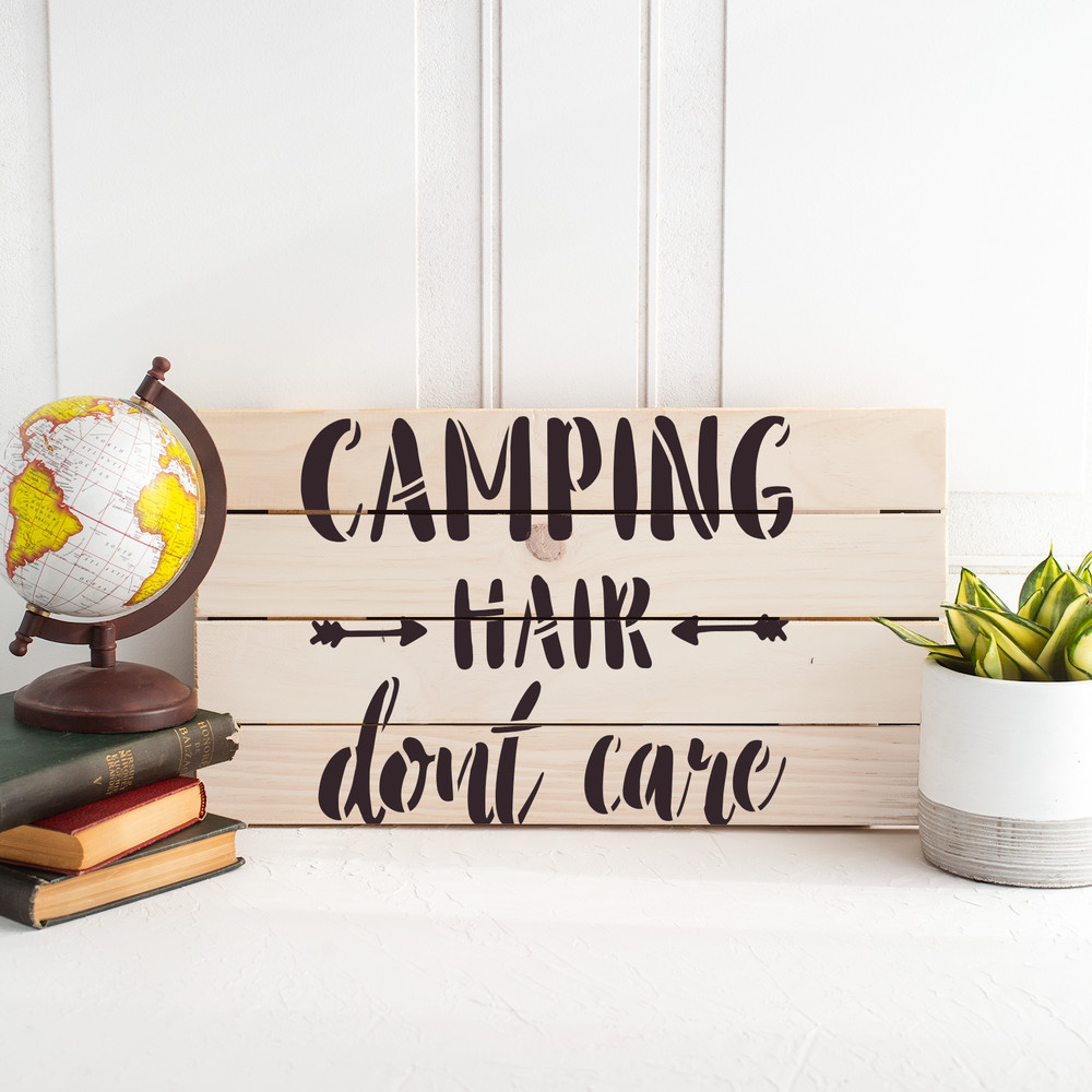 Camping Hair Stencil - Durable & Reusable Mylar Stencils