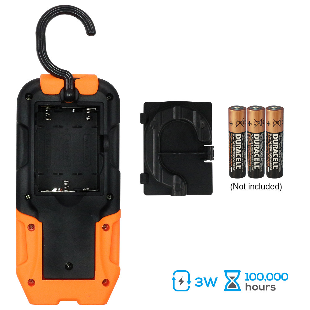 2 PACK Portable LED Work Light, Multi-use COB Flashlight, Battery-operated 5000K