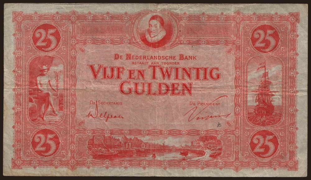 Netherlands - 1930 - 25 Gulden - REPLACEMENT - "VG+" #CO6827