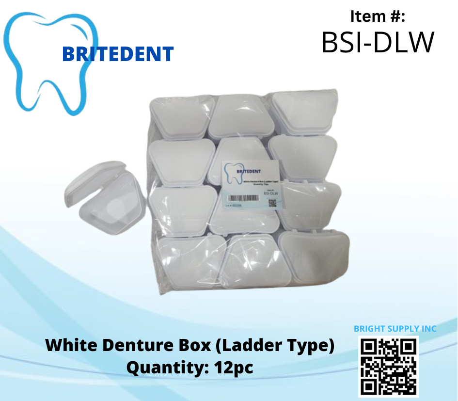 White Denture Box  Storage Case Mouthguard Teeth box (12 pcs)
