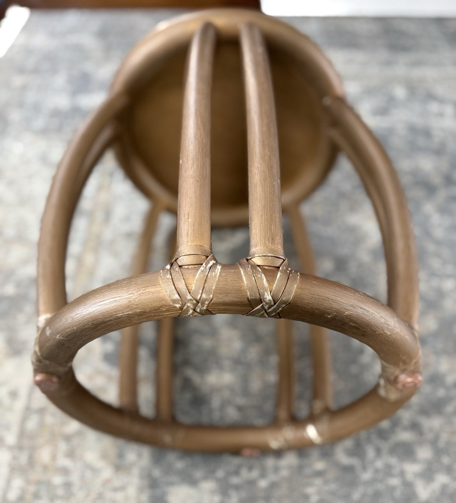 Vintage McGuire Rattan Drum Side Table or Stool