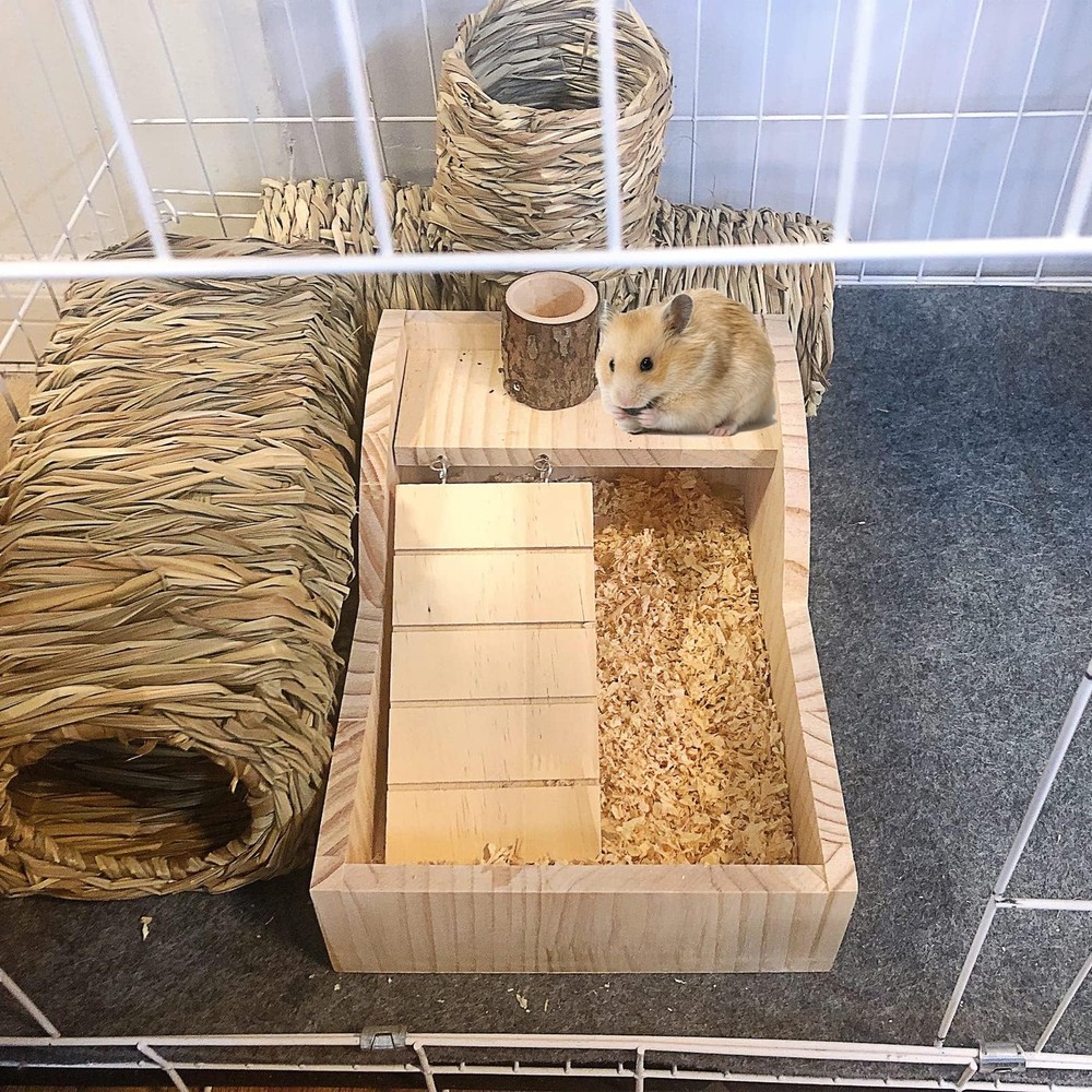 Hamster Sand Bath Container Gerbil Sand Digging Box Small Animal Shower Batht...