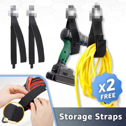 Garage Hooks 4-Pack, 11.8" Long Large Shed 11.8" Wave-shaped (4PACK) + 2 Straps