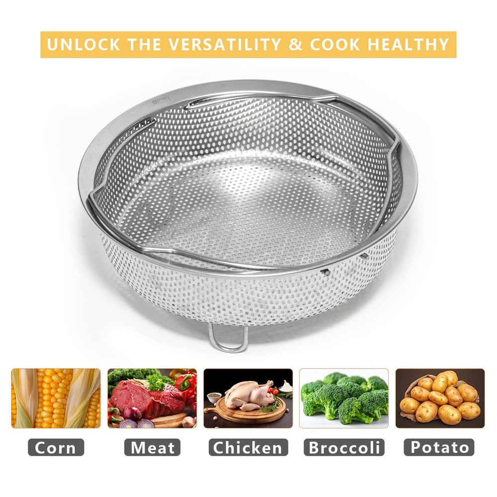 ICEICE Stainless Steel Steamer Basket Vegetable & Dumpling Steamer Insert fo...