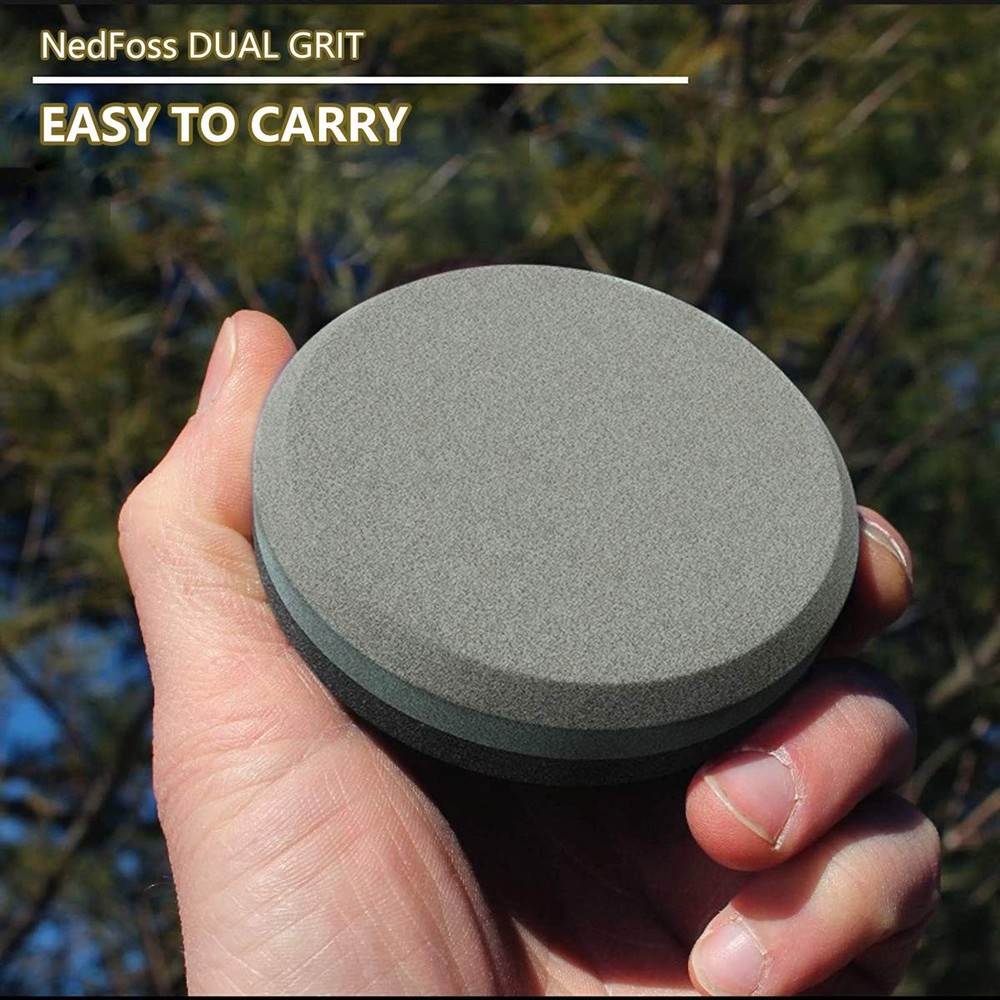 Nedfoss Dual Grit Sharpening Puck for Axe Hatchet with Sheath