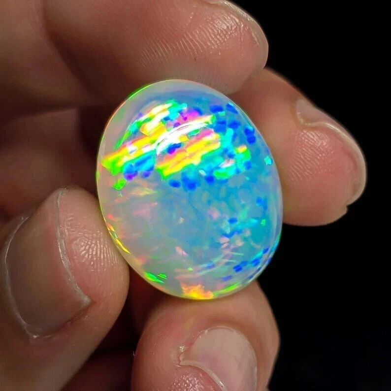 Natural Multicolor Fire Opal Oval Cabochon 3 Ct AAA+ Australian Gemstone
