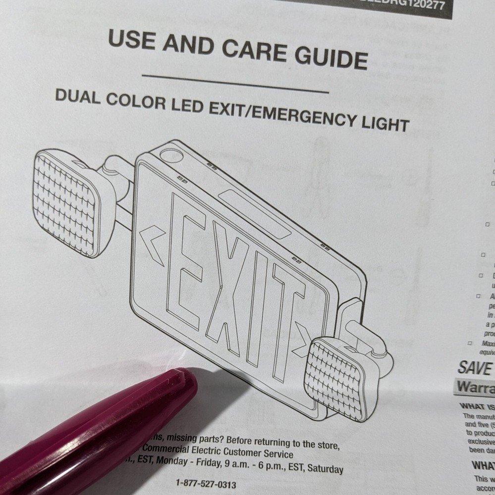 EXIT Sign Front Panel Part Replacement 1003 866 837 Plastic 1005 190 230