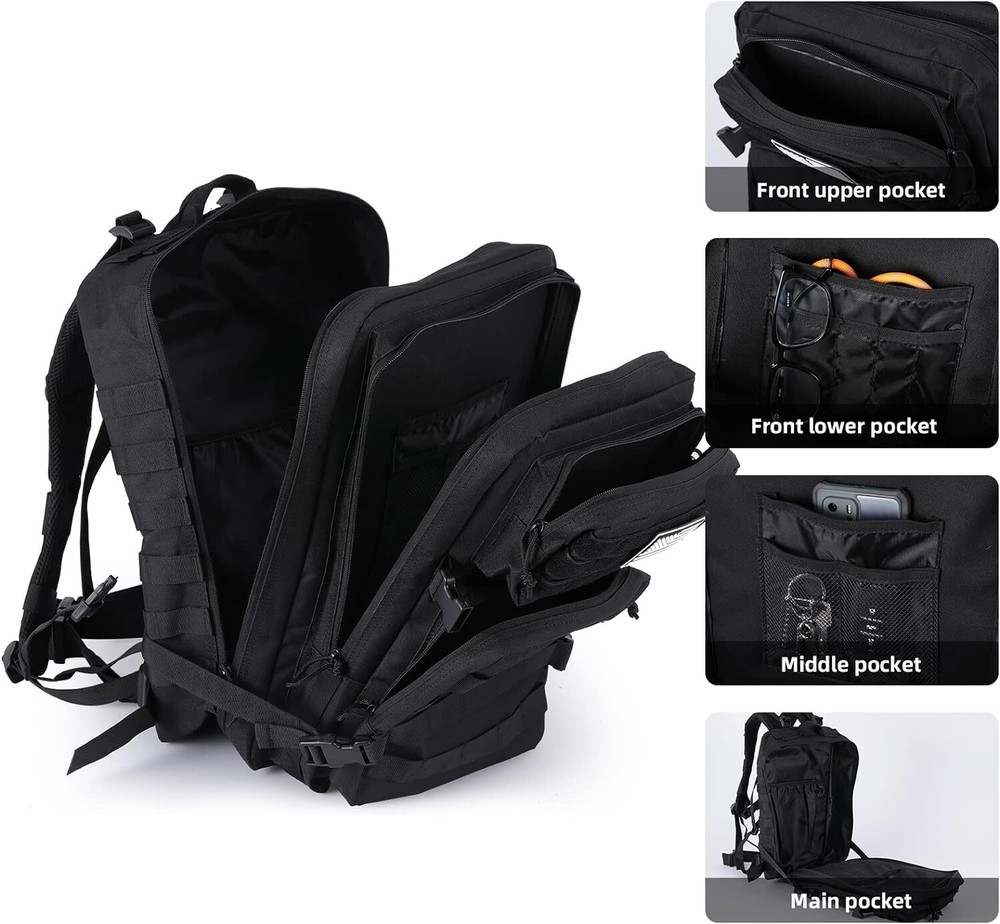 45L Military Tactical Backpack Large Army Men 3 Day Assault Pack Molle Rucksack