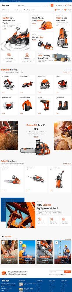 Tools Online Store Website Design with Free 5GB VPS Web Hosting
