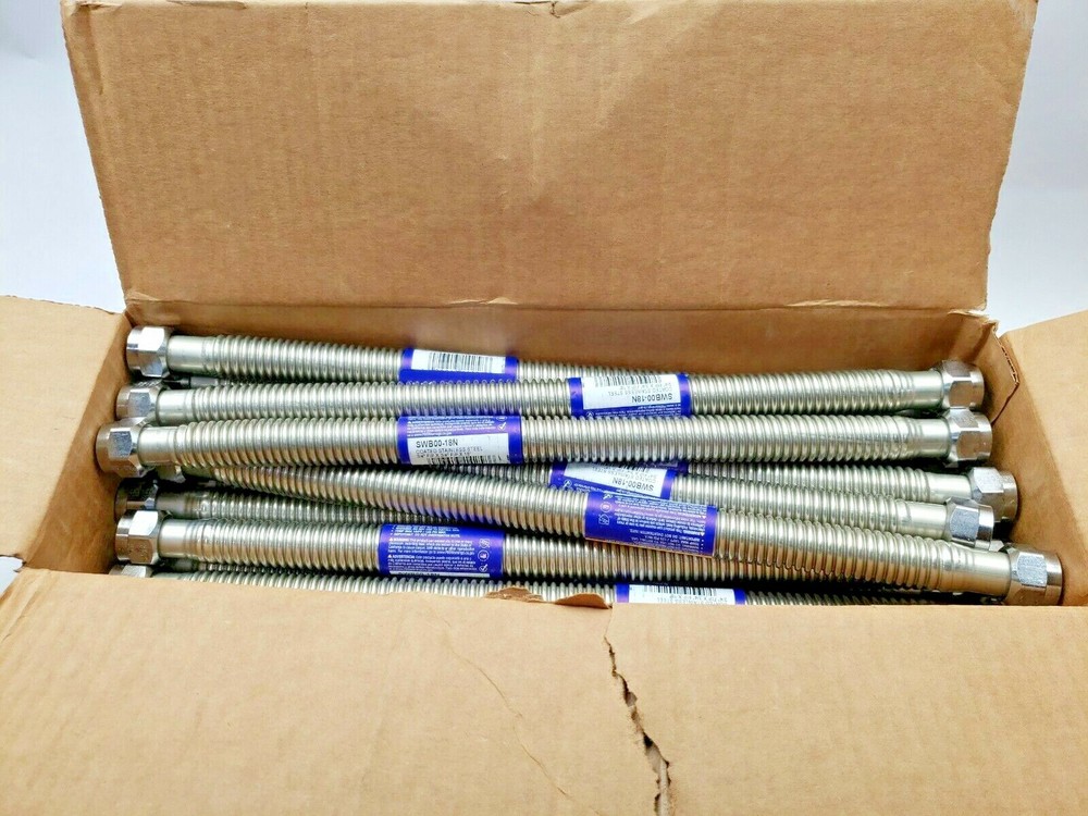 CASE OF25 EA Brasscraft  SWB00-18N, WATER HEATER CONECTOR 3/4FIP X 3/4 FIP X 18"