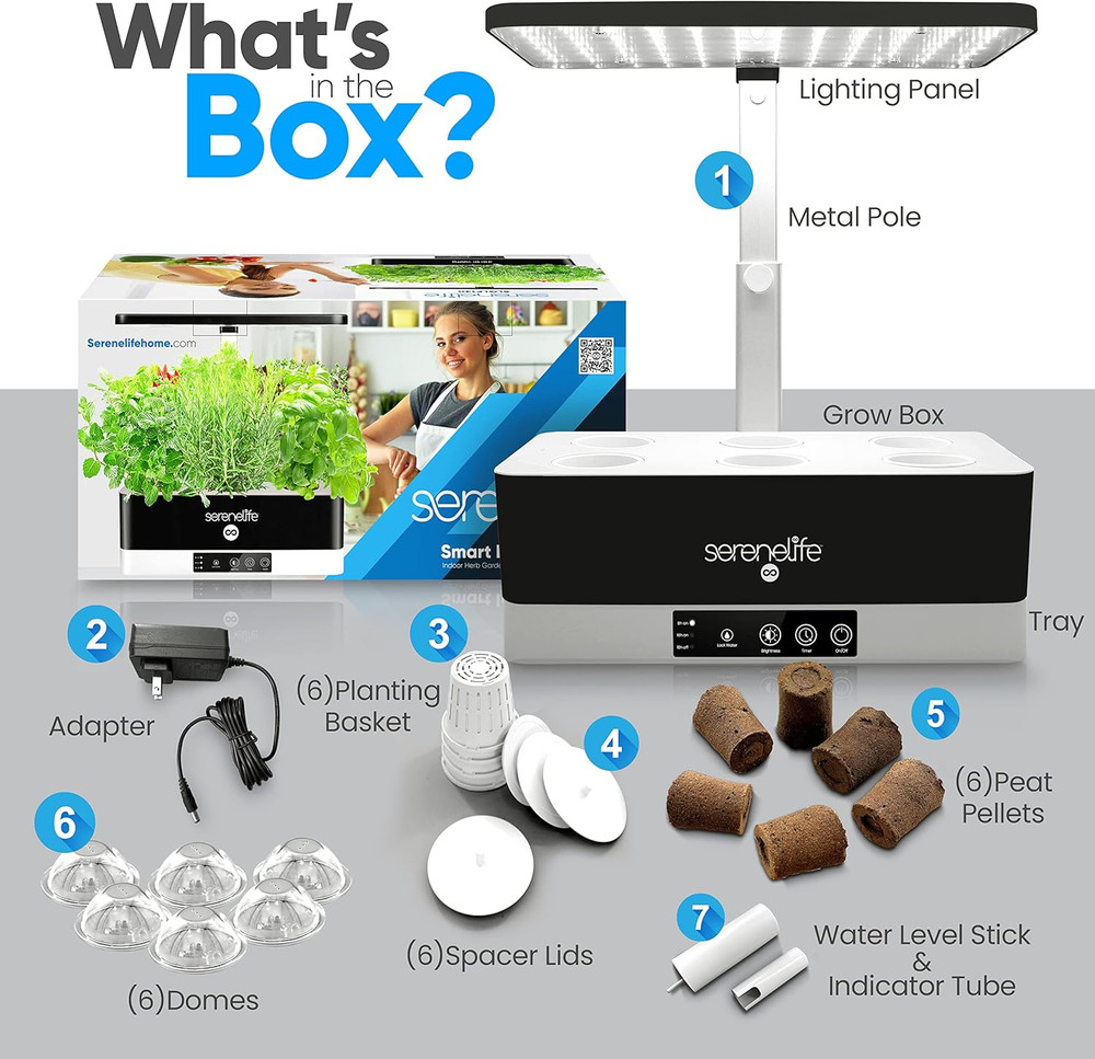 Smart Starter Kit-Hydroponic Herb Garden Indoor Plant System W/Height Adjustable