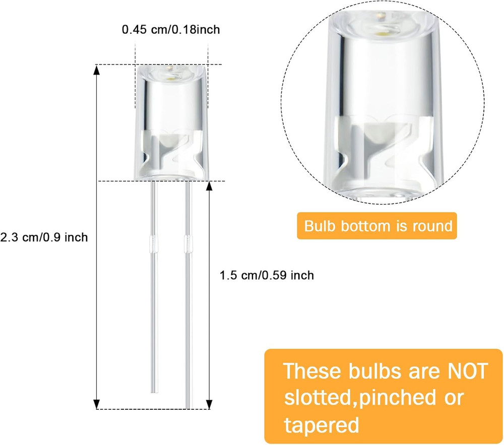 180 Pcs Christmas LED 5mm String Light Mini Replacement Bulb Energy Efficient...