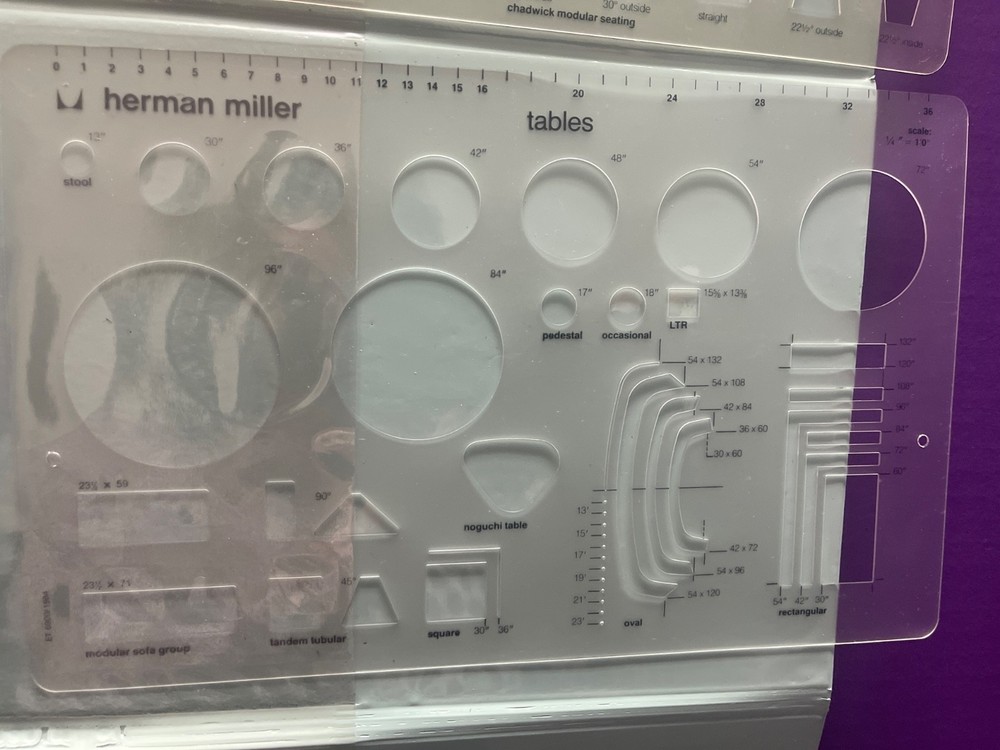 ENGINEERING DRAFTING TEMPLATES HERMAN MILLER In Original Portfolio