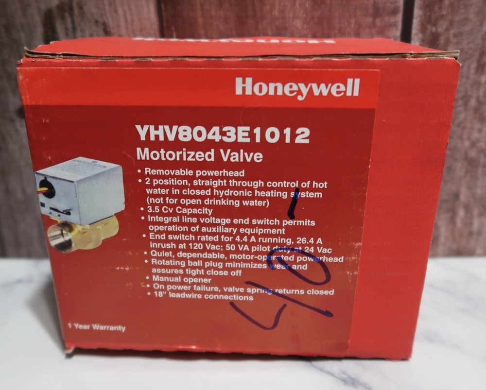 Honeywell YHV8043E1012 Motorized Zone Valve 3/4” 24V Hydronic Heating V8043E