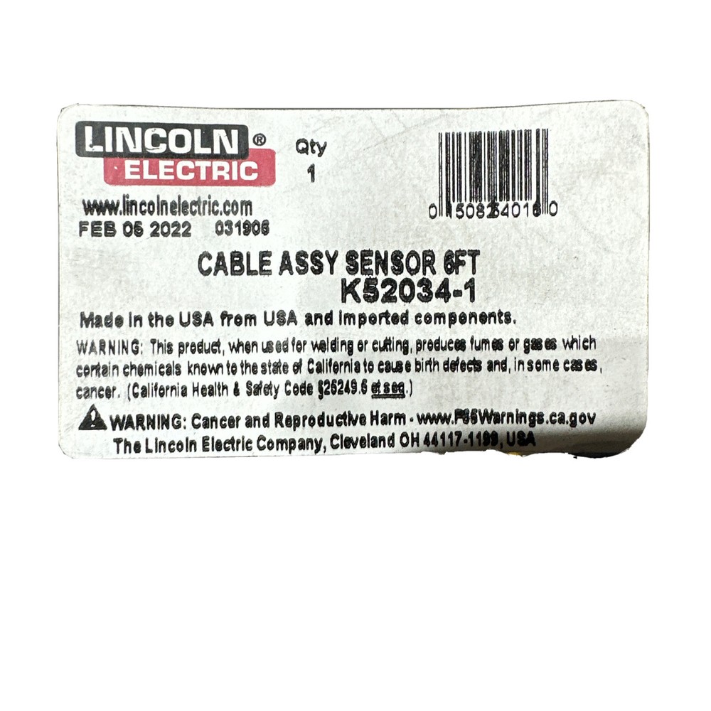 LINCOLN ELECTRIC K52034-1 CABLE ASSY SENSOR 6F.
