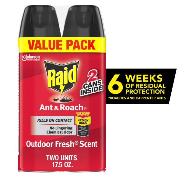 Raid® Ant & Roach Killer 26, Fragrance-free Bug Spray, 17.5 Fl. Oz. Multi Count.