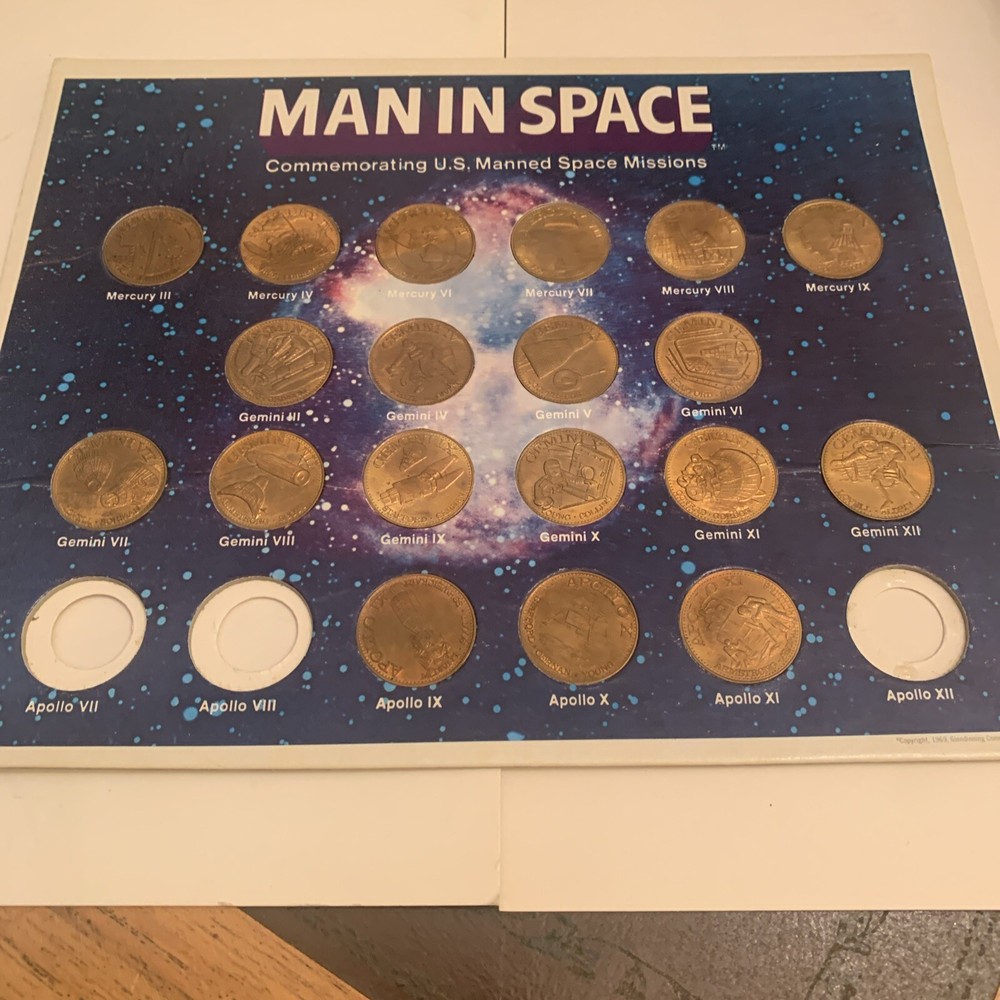 1969 Man In Space coin set INCOMPLETE Bronze Coins