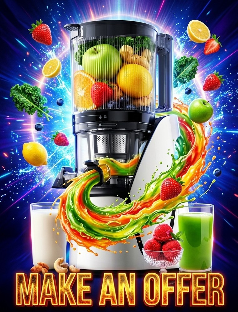 Slow Masticating Juicer Cold Press Fruit Vegetable Extractor Machine 6.5"Chute