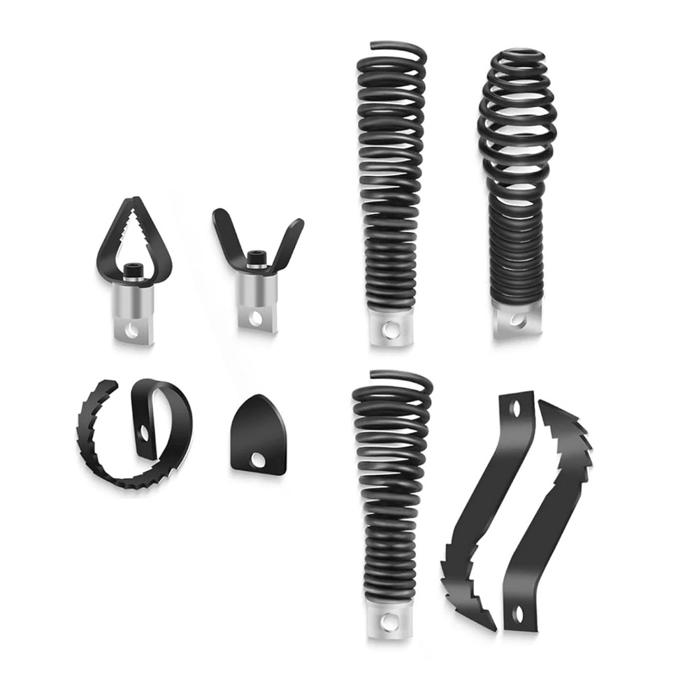 8PCS Steel Drain Snake Drill Bits Professional Pipe Cleaner Cutter Attachments