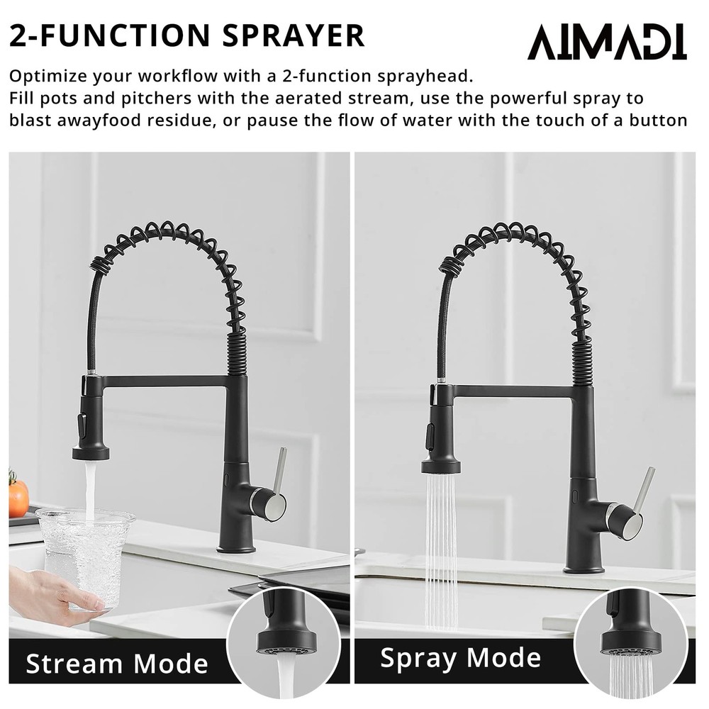 Touchless Kitchen Faucet with Pull Down Sprayer, Sensor Smart Hands-Free Sing...