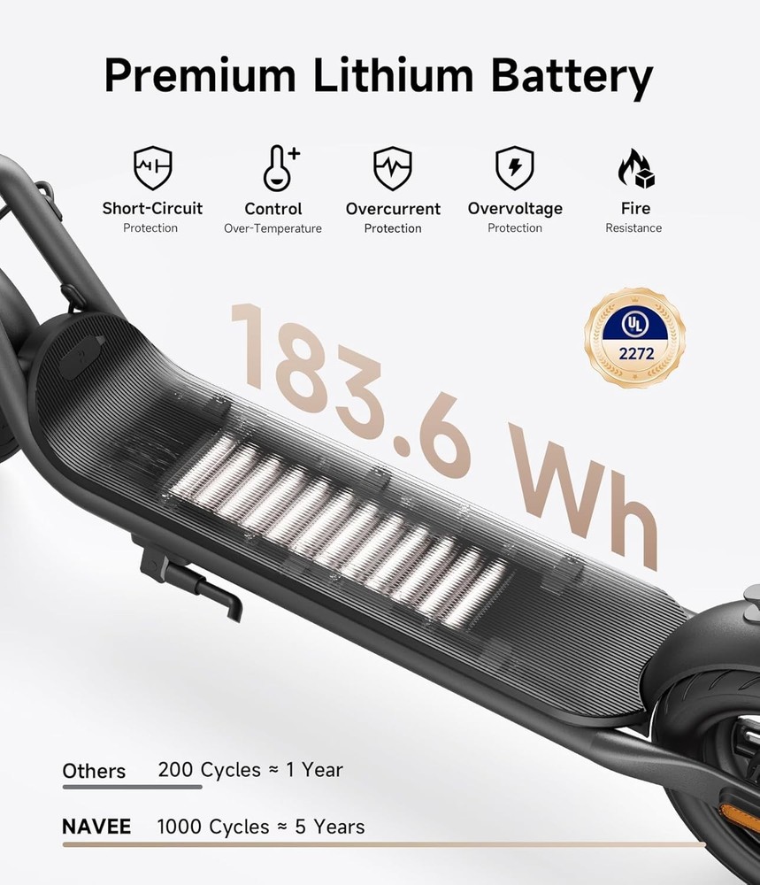 Navee V25 Pro E-Scooter – 500W 31Mi Range Foldable Design Excellent Condition