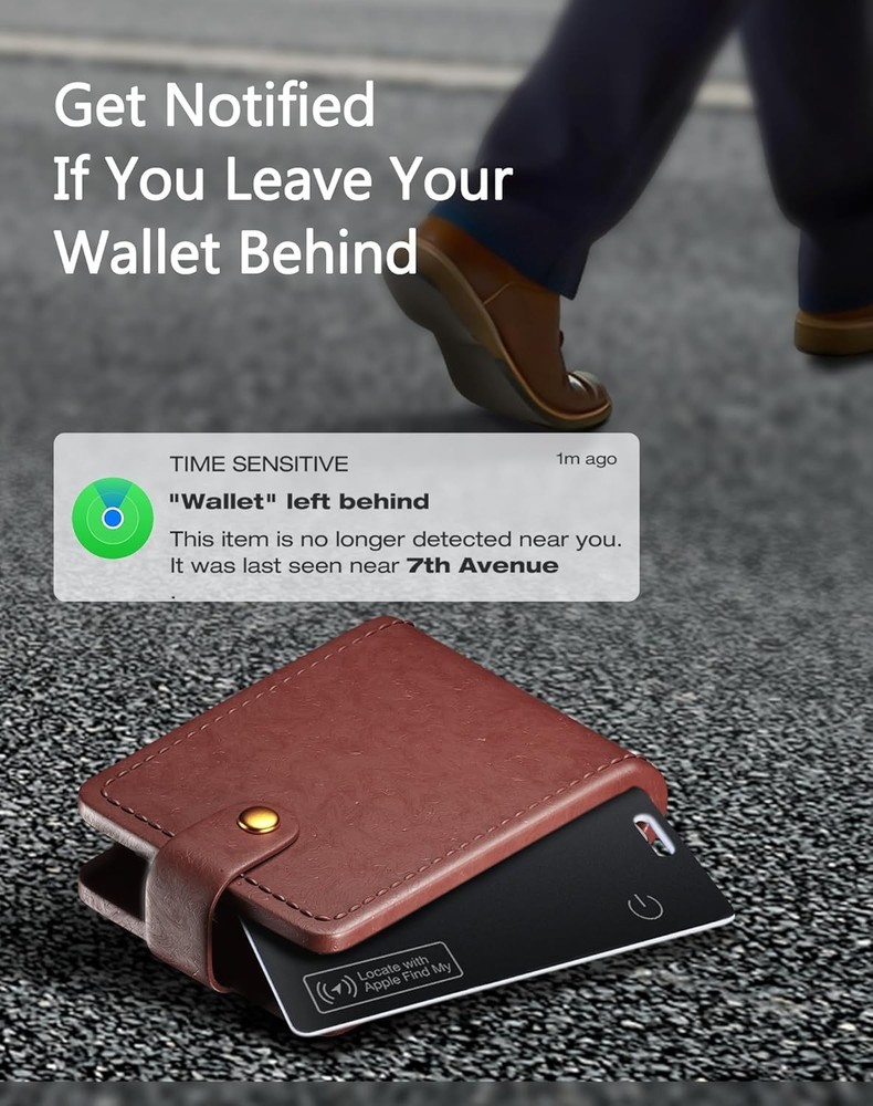 Rechargeable Wallet Tracker Card, Works w/ Apple Find My, Bluetooth, 1 Pack