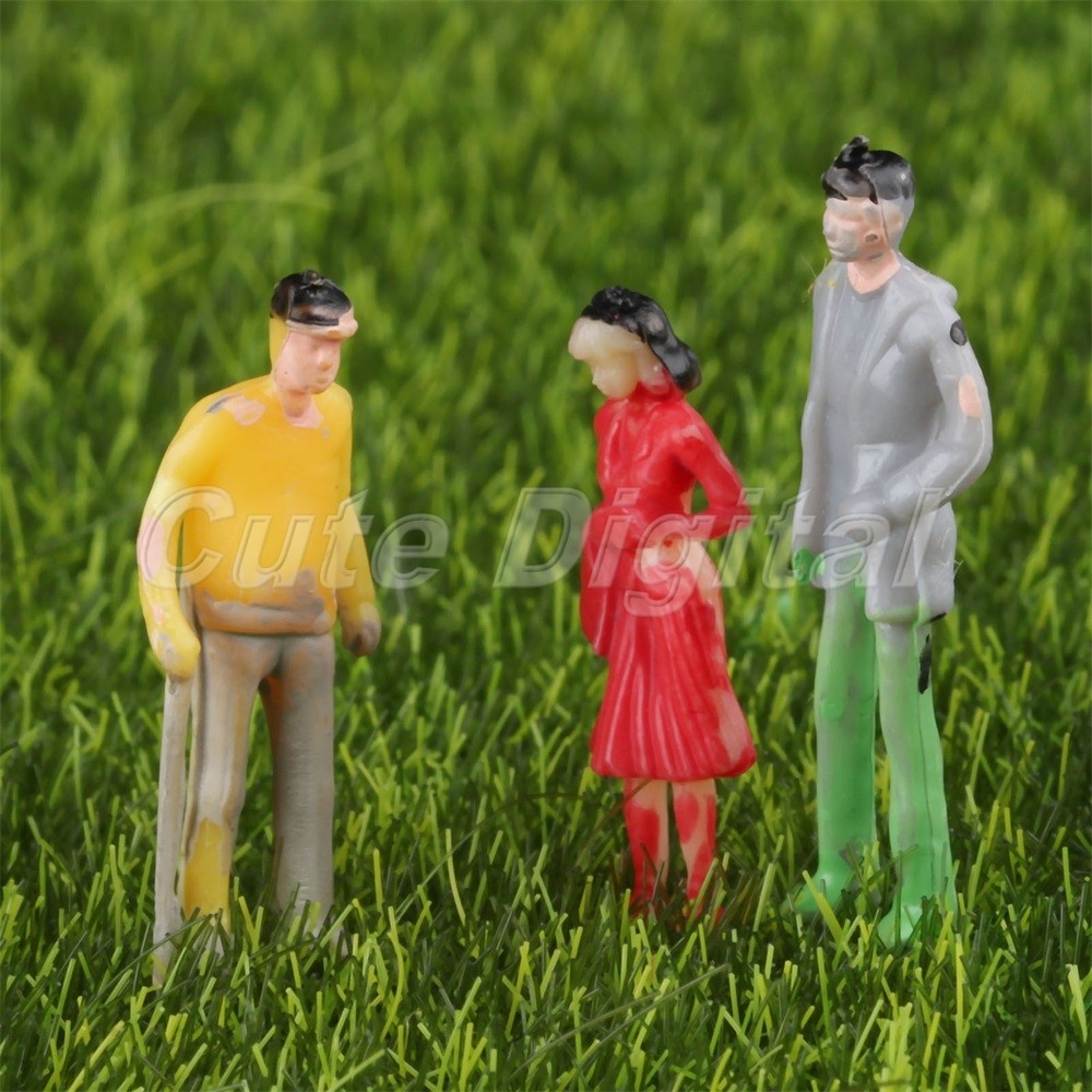 100Pcs Painted People Model Assorted Pose Railway Passengers Scenery Scale 1:200