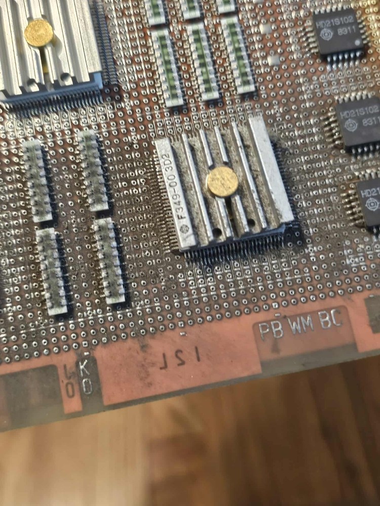 Rare Vintage Hitachi Fujitsu Mainframe Gold Ceramic CPU Logic Memory Board #1