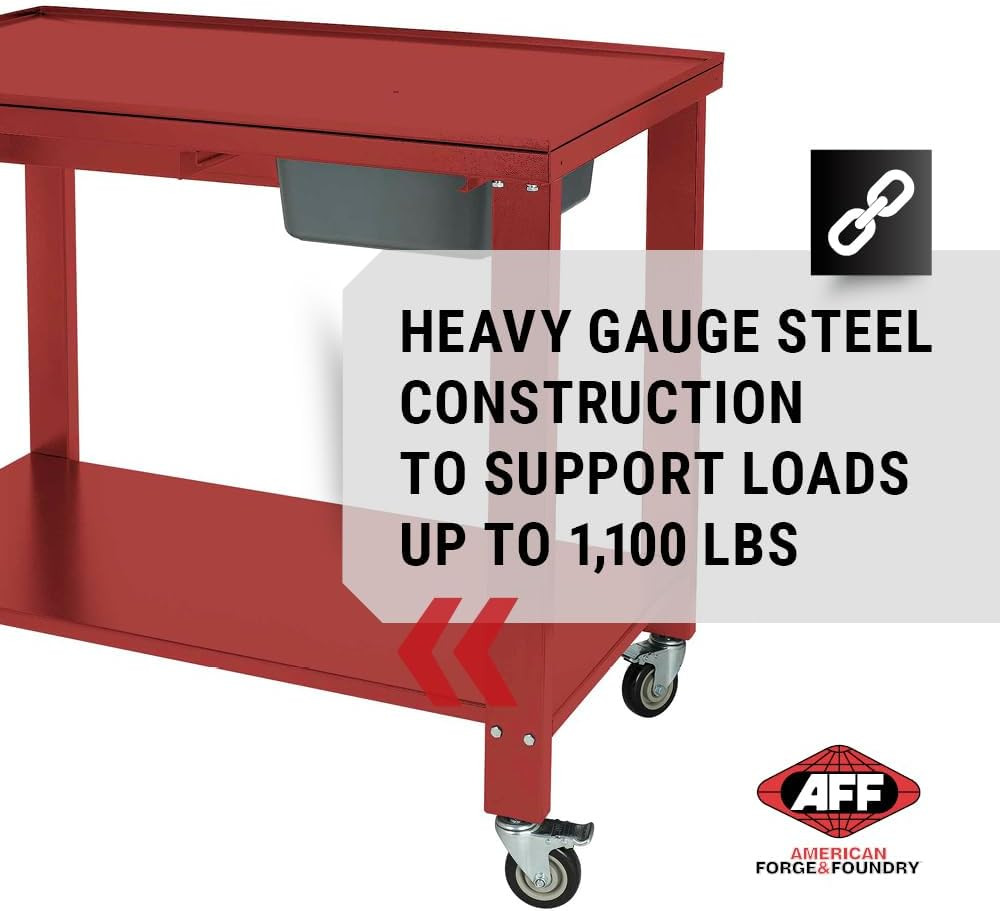 Tear-Down Work Table - Portable Heavy Duty Workbench with Fluid Drainage System