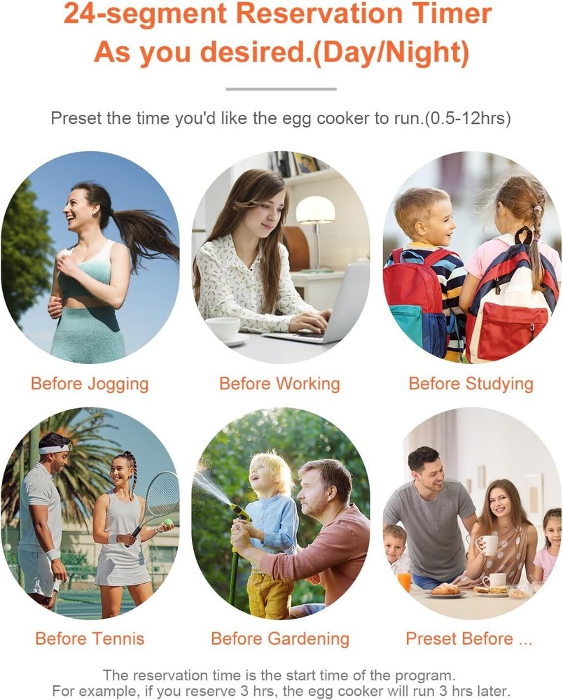 6-Function Egg Cooker for Hard Boiled Eggs Egg Boiler with Timer Egg Cooker