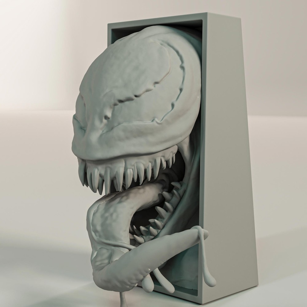 Venom Book Nook - 3D Printed Symbiote Bookshelf Insert