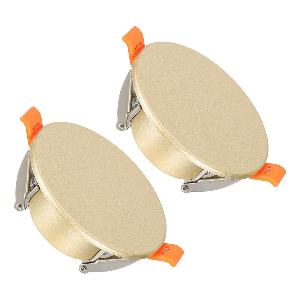 2Pack 3.7" Spring Ceiling Cover Plate for 2.2-3.4" Round Hole, Golden