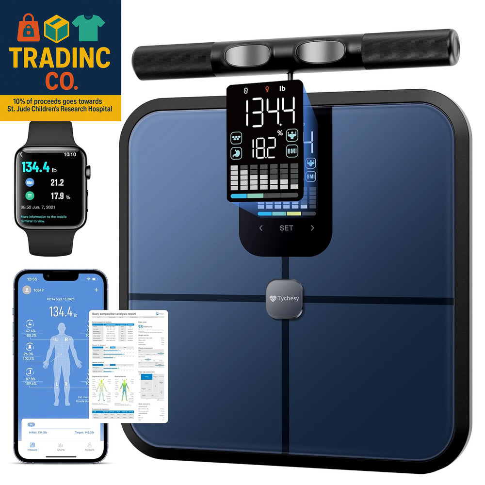 Smart Pod Scale for Full Body Composition, 8-Sensor Smart Analyzer Measures Fat,