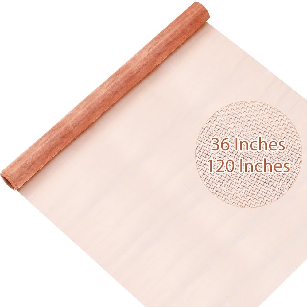 36" x 10FT Copper Mesh Screen 99.9% Pure Copper 40 Mesh Roll for Crafts & DIY