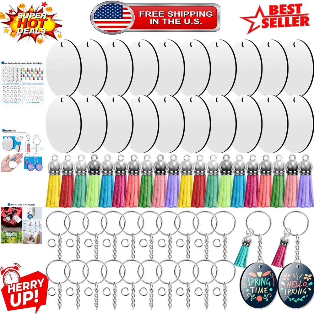 Complete 80 Pcs Keychain Craft Set with Leather Tassels for Creative Projects