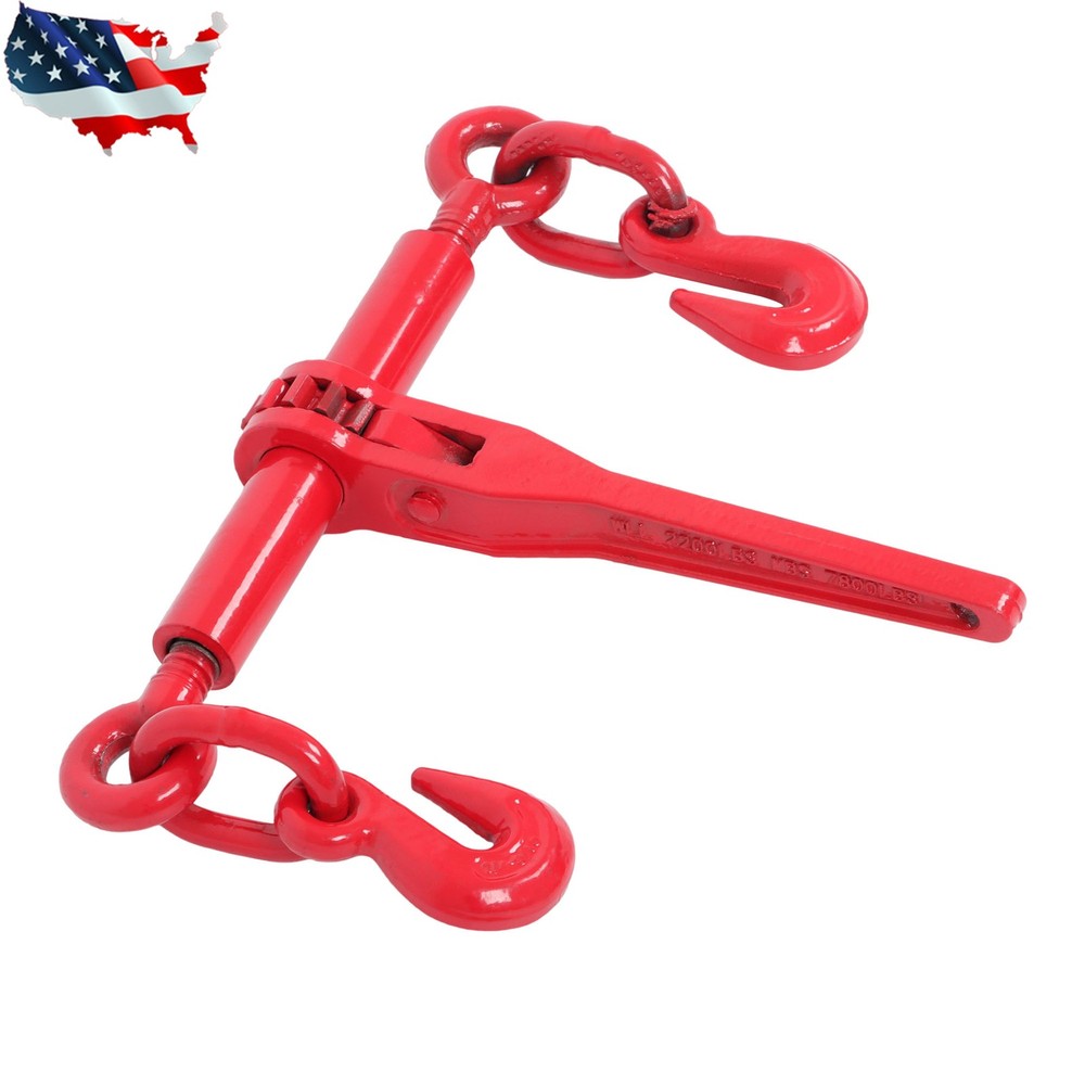 (4) 1/4" - 5/16" Chain Hook Tie Down Rigging Equipment Ratchet Chain Load Binder