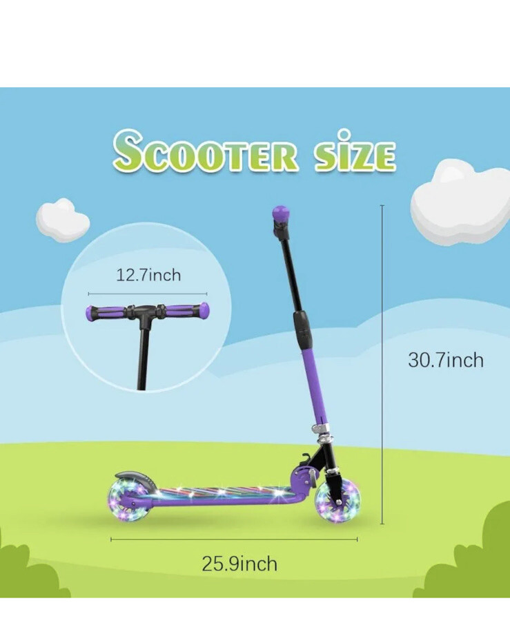LED Light-Up Scooter Hoverstar Purple Sealed