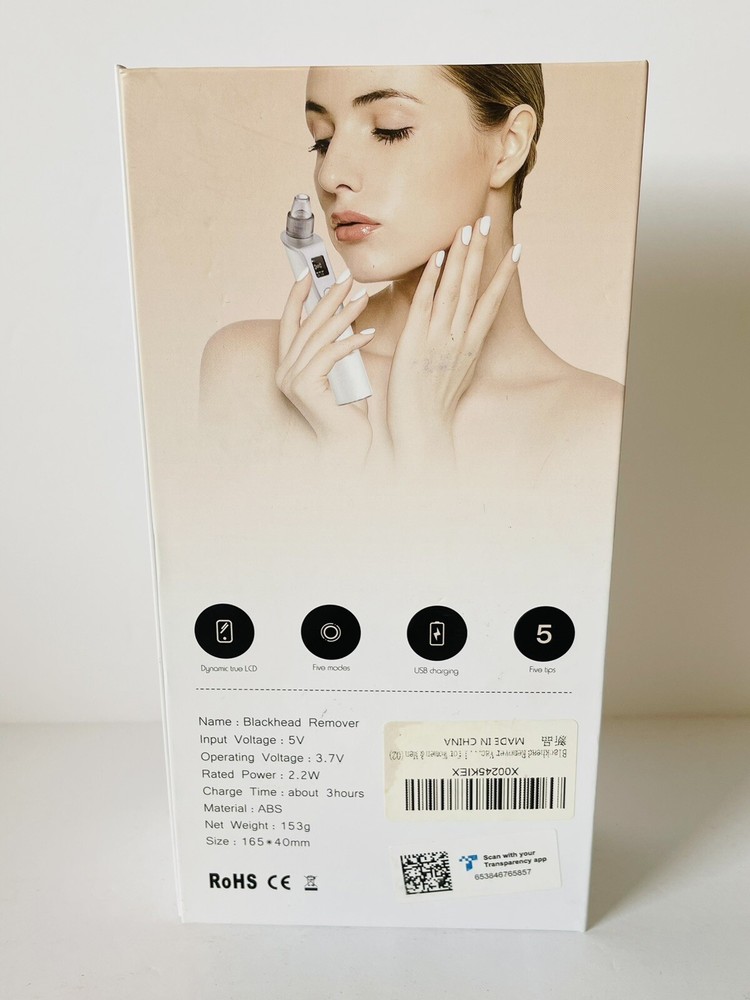 Alin&Alan Physical Electric Blackhead Remover - USB Charge - 5 Tips - 5 Modes
