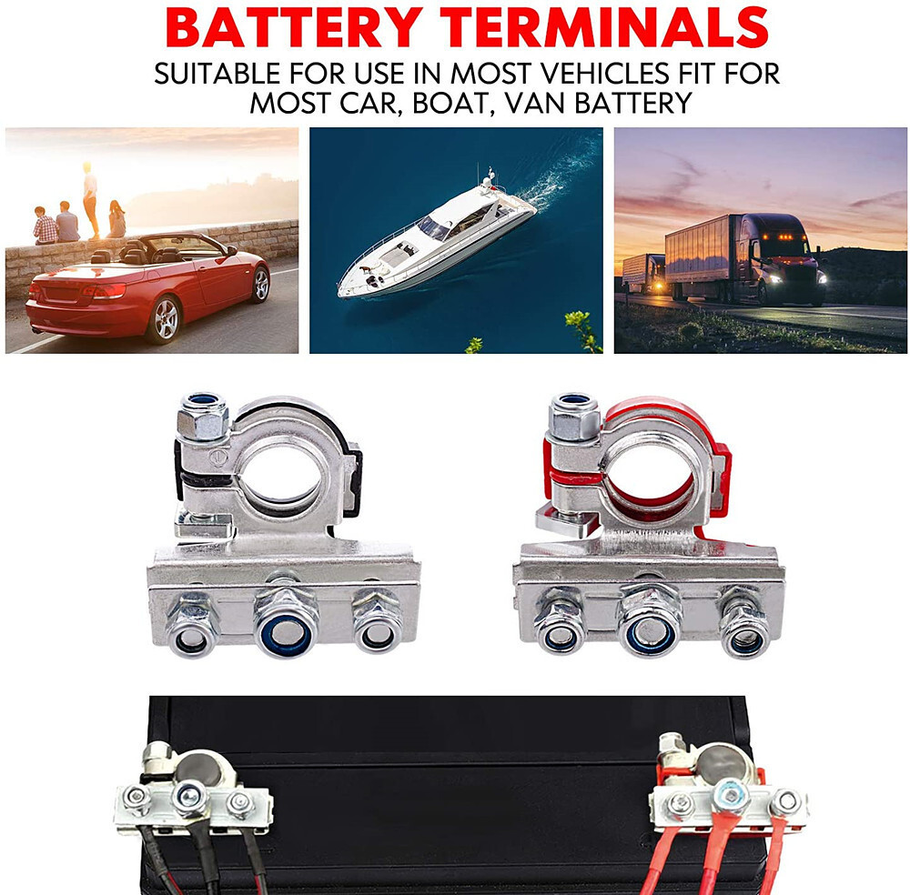 Car Battery Terminal Connectors Quick Release Disconnect Positive Negative 2PCS