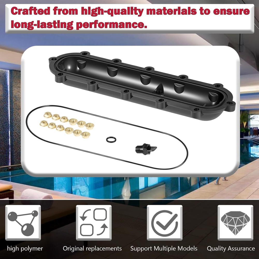 Replacement Return Header for Raypak 206A - 407A w/ Seal and Flange Nut Kit