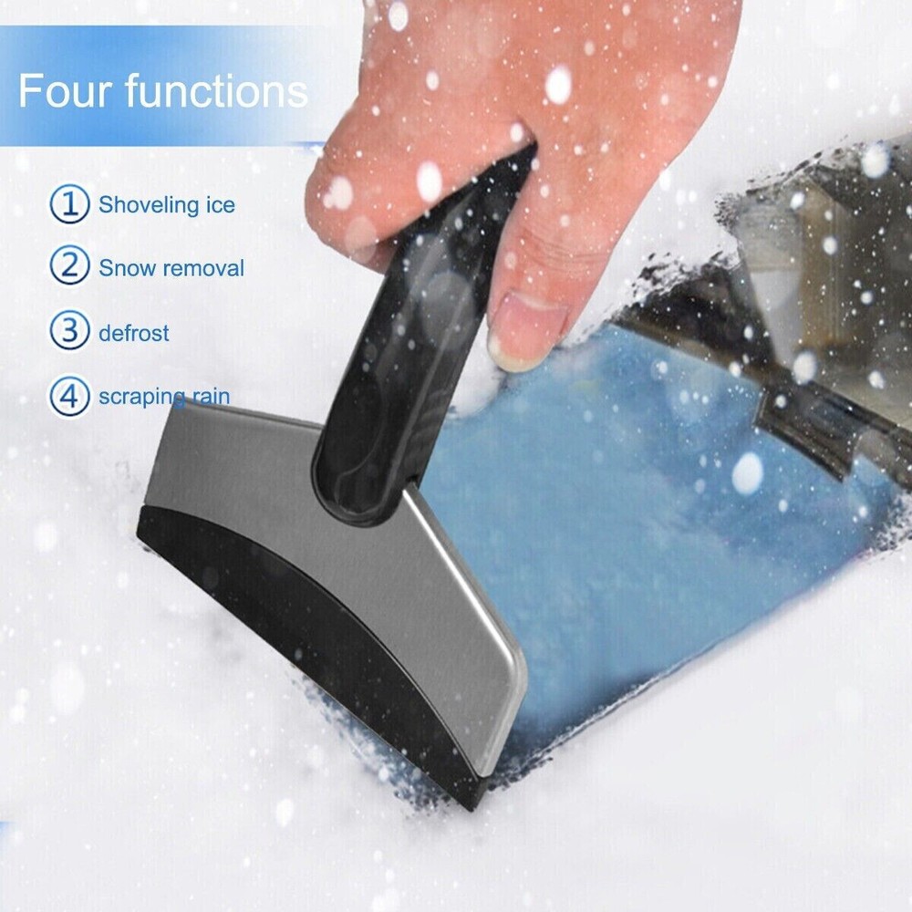 Stainless Steel Snow Remover Ice Scraper Car Windshield Scrapper Tool Rubber